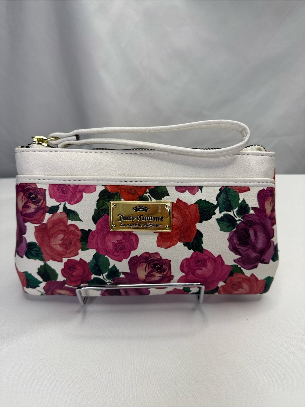 Juicy Couture White Pink Purple Floral Wristlet NWT